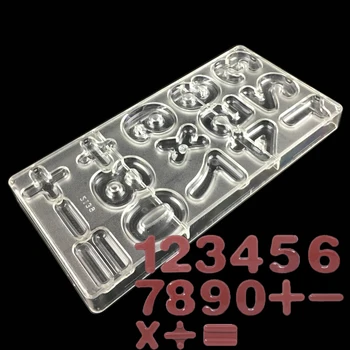 

DIY 3D number shape plastic Polycarbonate Chocolate Molds pc chocolate Decorating molds Baking Cake Tools