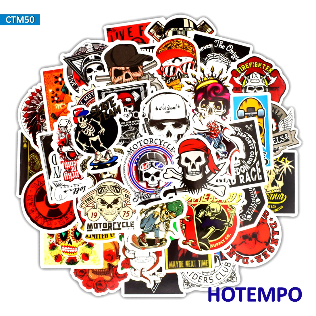 50pcs Skeleton Ghost Skull Punk Rock Hip Hop Stickers for Mobile Phone Laptop Luggage Guitar Case Skateboard Bike Decal Stickers 50pcs Skeleton Ghost Skull Punk Rock Hip Hop Stickers for Mobile Phone Laptop Luggage Guitar Case Skateboard Bike Decal Stickers