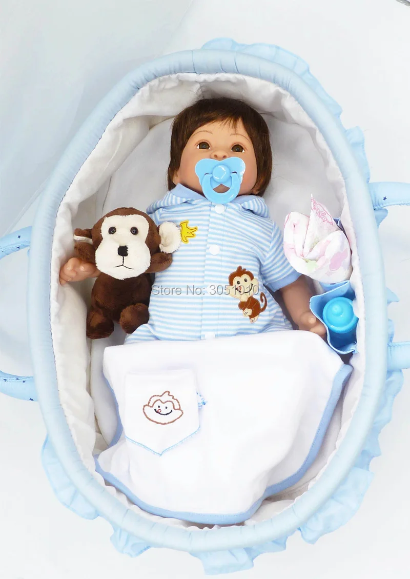 Стиль с плюшевой игрушкой синяя одежда Кукла Adora Милый Хлопок тело силиконовые младенцы для девочки Boneca игрушка подарок
