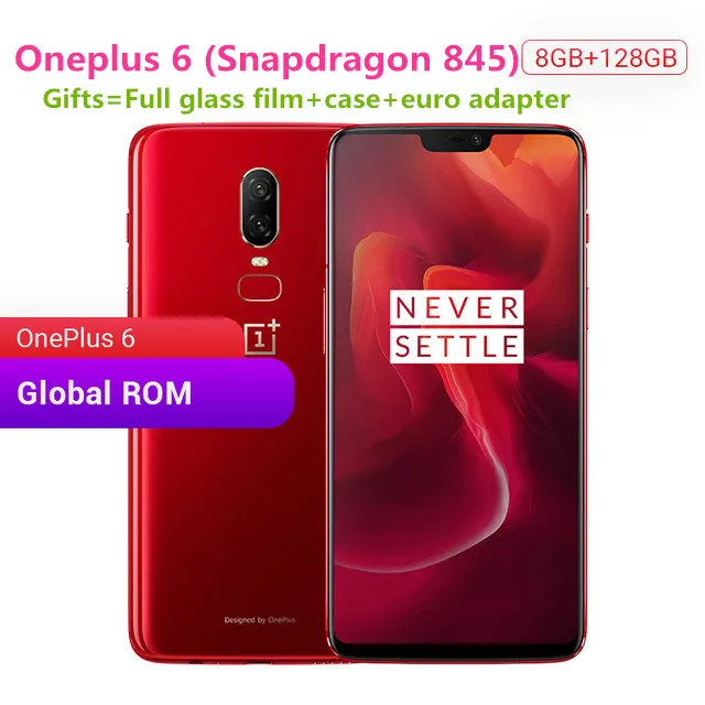 OnePlus 6 8 Гб 128 ГБ Восьмиядерный процессор Snapdragon 845 6,28 ''FHD 20MP+ 16MP AI двойная камера Face ID OxygenOS смартфон NFC