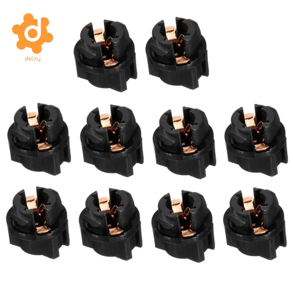 Baoblaze 10 Pieces T5 Twist Socket Car Instrument Panel Cluster Bulbs Lamp Holders