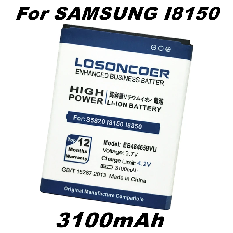 

LOSONCOER 3100mAh EB484659VU EB484659VA Battery For SAMSUNG Galaxy W S5820 I8150 W689 S5690 T759 I8350 S8600 M930 i110 R730 i677