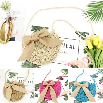 

Women Straw Bag Summer Beach Woven Bag Shoulder Bag Tote Shoulder HandBag Casual