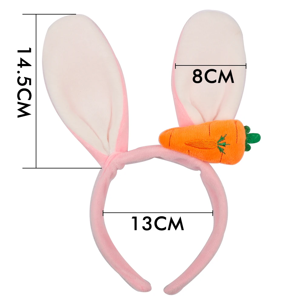 Милые розовые ленты для волос с заячьими ушками для милых детей, повязка на голову для девочек с заячьими ушками, аксессуары для волос с морковкой для вечеринки, дня рождения