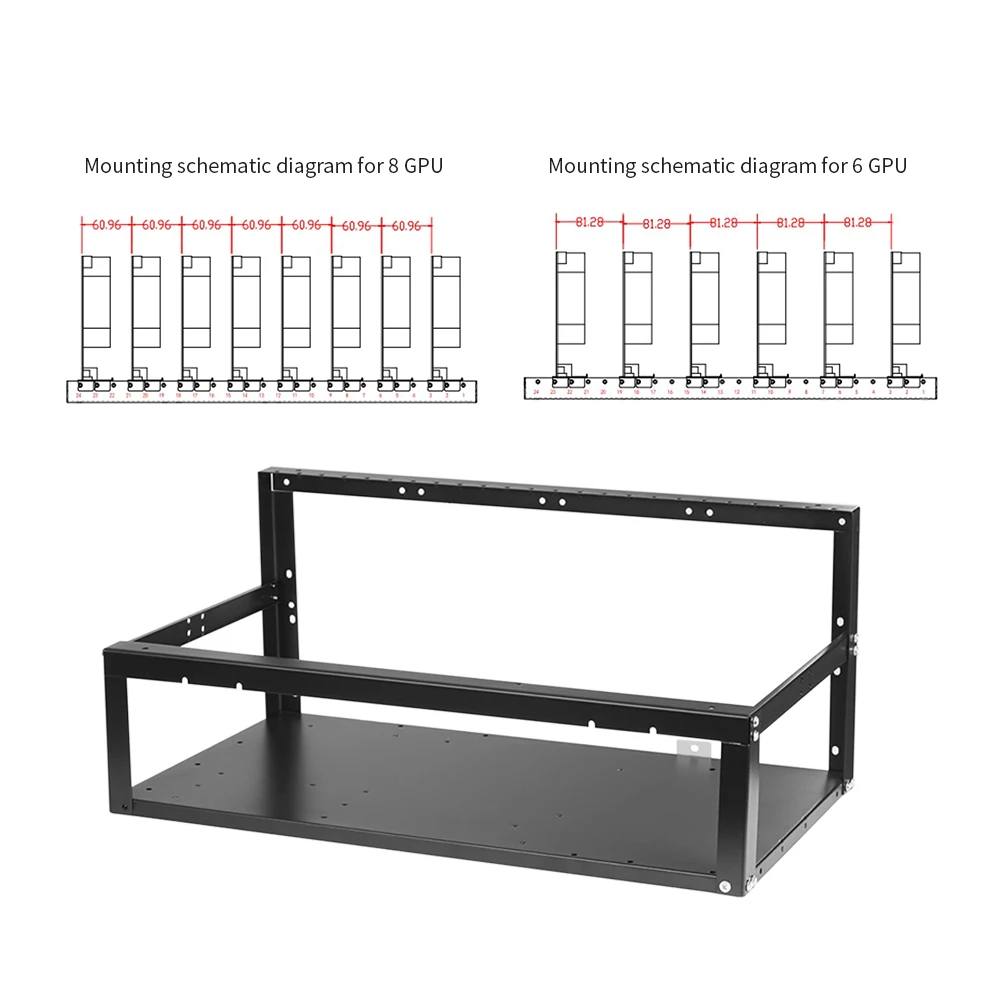 

ATX Open Air Mining Frame Case DIY Rig Case 6 to 8 GPU BTC LTC ETH Mining Frame Case With HDD SSD Trays For Mining Machine