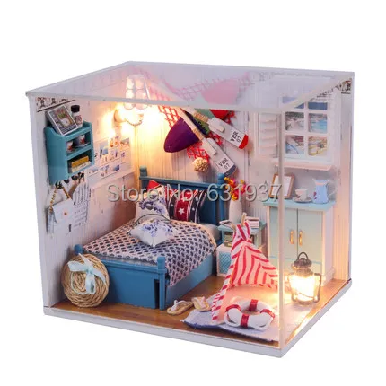 Арив Diy деревянный миниатюрный кукольный домик мебель ручной работы кукольный домик миниатюрные головоломки игрушки подарки на день рождения-романтическое лето