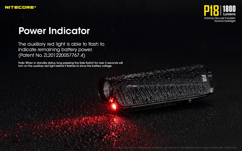1800 Lumens Nitecore P18 Tactical Flashlight (12)