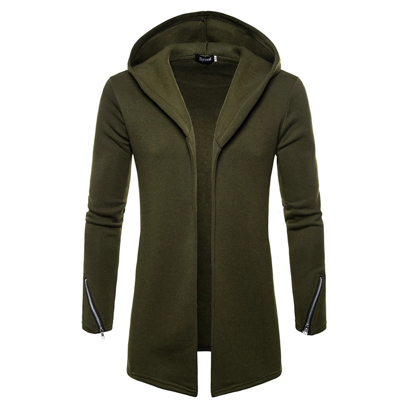 Large size Men's casual Hoodies & Sweatshirts Hooded Trench Coat autumn ...
