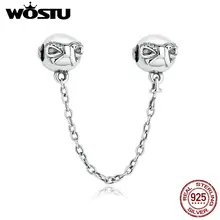 Nueva Llegada 100% de la Plata Esterlina 925 Del Arco Elegante Cadena de Seguridad Granos Del Encanto Fit Pandora Original Pulsera Colgante de La Joyería Auténtica