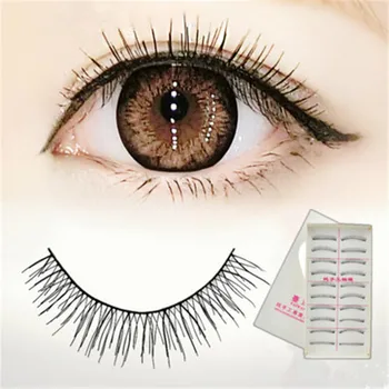 

30pairs New Women Ladies Natura3 Pl Makeup Handmade Thick Long Black Fake Cross False Eyelashes Eye Lashes Tools