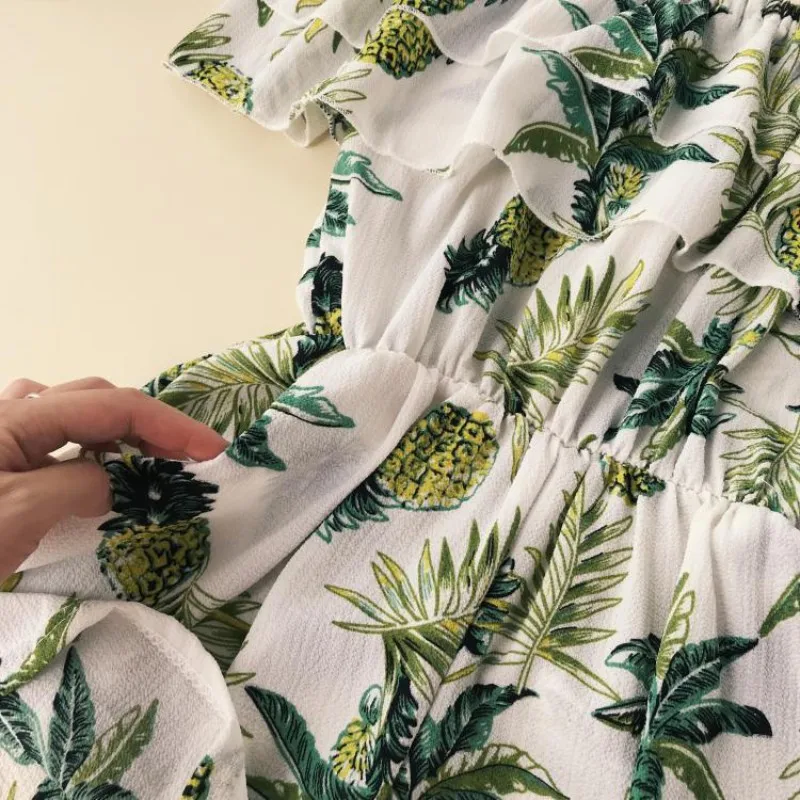 Summer Sexy Off The Shoulder Ruffles Playsuits Casual Loose Overalls With Pocket Floral Print Beach Jumpsuits Rompers Feminino Summer Sexy Off The Shoulder Ruffles Playsuits Casual Loose Overalls With Pocket Floral Print Beach Jumpsuits Rompers Feminino