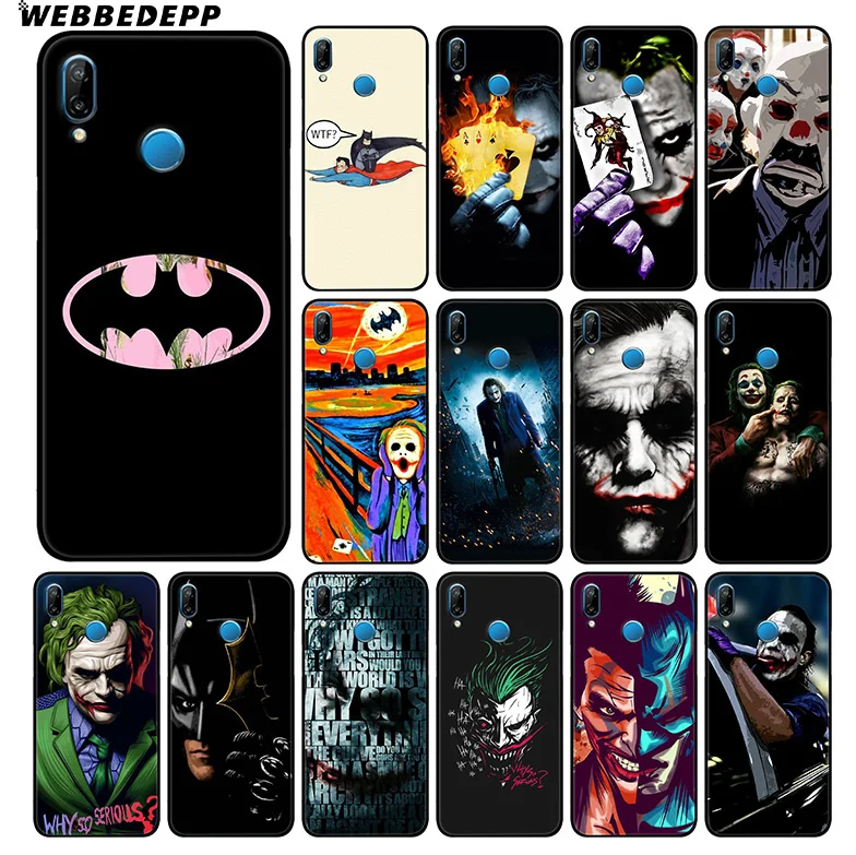 Мягкий чехол WEBBEDEPP Knight Joker Batman для Huawei P30 P20 Pro P10 P9 Lite 2017 P Smart 2019 и Nova 3 3i Y9 |