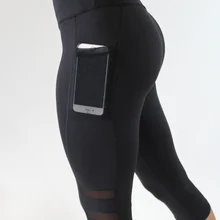 Пикантные для женщин Йога Леггинсы для Капри Леггинсы для спорта, фитнеса для спортзала с высокой талией сетки 3/4 мотобрюки 19ing