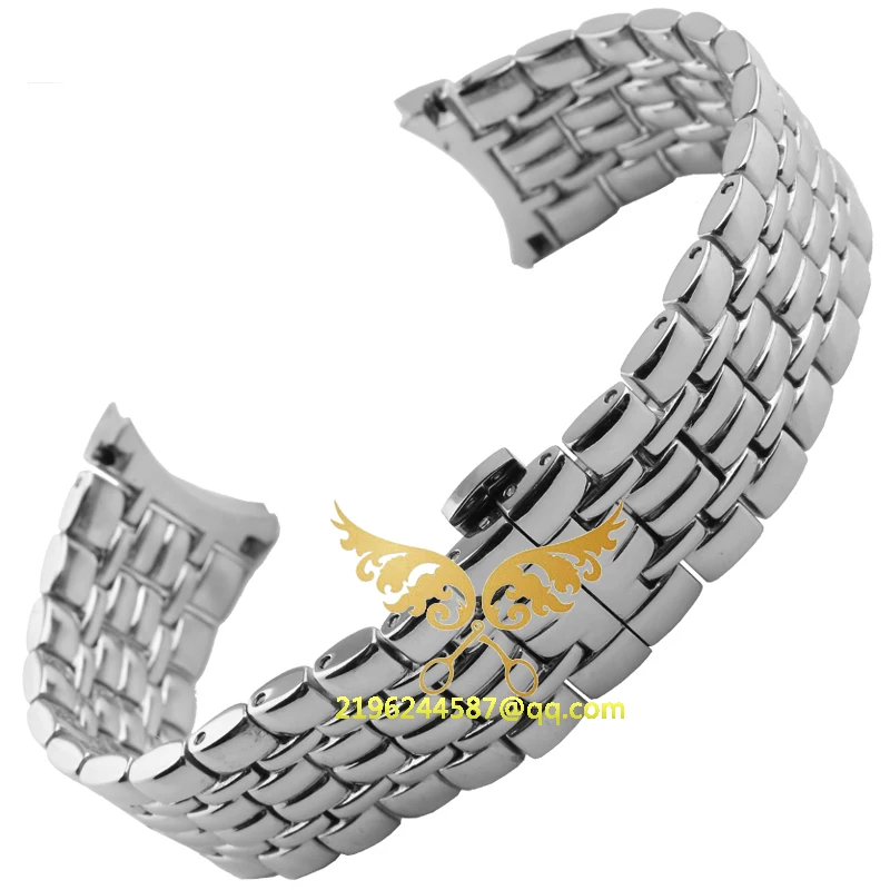 

2016 New Fashion Replacement Stainless Steel Solid-Links Watch Band Strap Bracelet Curved End 20mm Watchband
