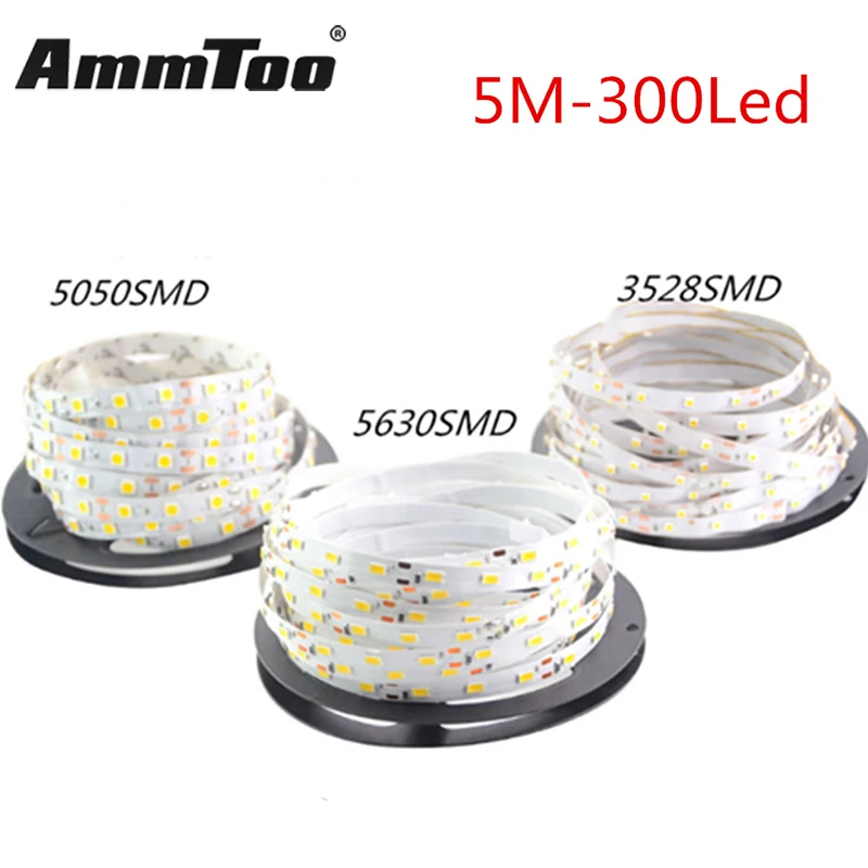 5 м 300 светодиодов RGB Светодиодная лента 5050 5630 3528 DC 12V гибкая световая панель