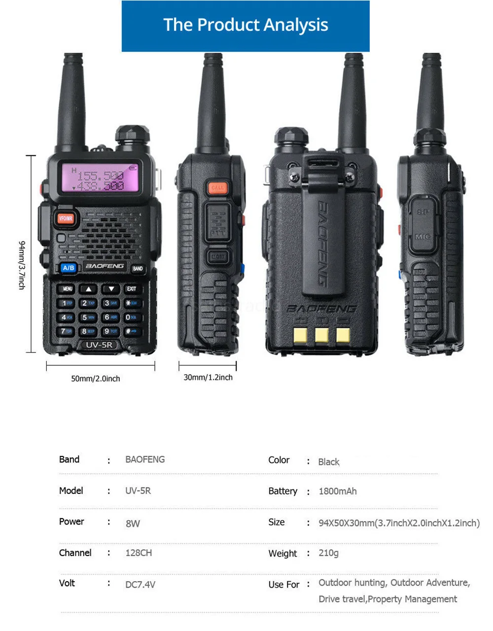 10 шт. Baofeng UV-5R 8 Вт иди и болтай Walkie Talkie “иди и тройной Мощность 8/4/1 Вт VHF Любительская рация двойного диапазона с UV5R Портативный двухстороннее радио