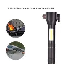 Многофункциональный T6 спасательный фонарь L2 телескопический зум Мини бликовый перезаряжаемый фонарик с защитным молотком и резаком