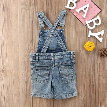 Fashion Toddler Kids Baby Boys Girls Denim Bib Pants Overalls Jean Outfits Sleeveless Denim Shorts Jumpsuit Outfits Summer 5