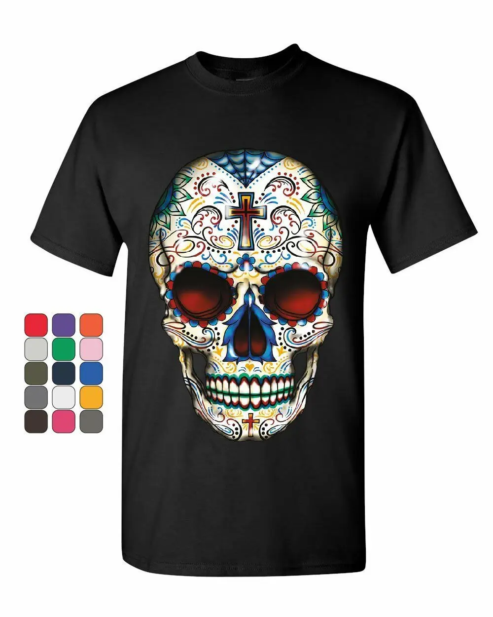Sugar Skull Calavera Футболка день мертвых Dia de los Muertos Мужская футболка | одежда