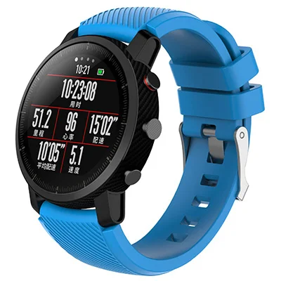 YUEDAER Twill шаблон ремешок для Huami Amazfit Stratos 2 ремешки Смарт часы замена для Xiaomi Amazfit Pace 22 мм ремешок для часов - Цвет: Light Blue