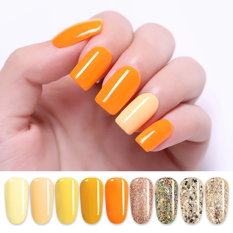 LILYCUTE канарейка желтый оранжевый УФ-гель для ногтей цветное покрытие замочить от длительного ногтей Гель-лак для маникюра дизайн ногтей гель
