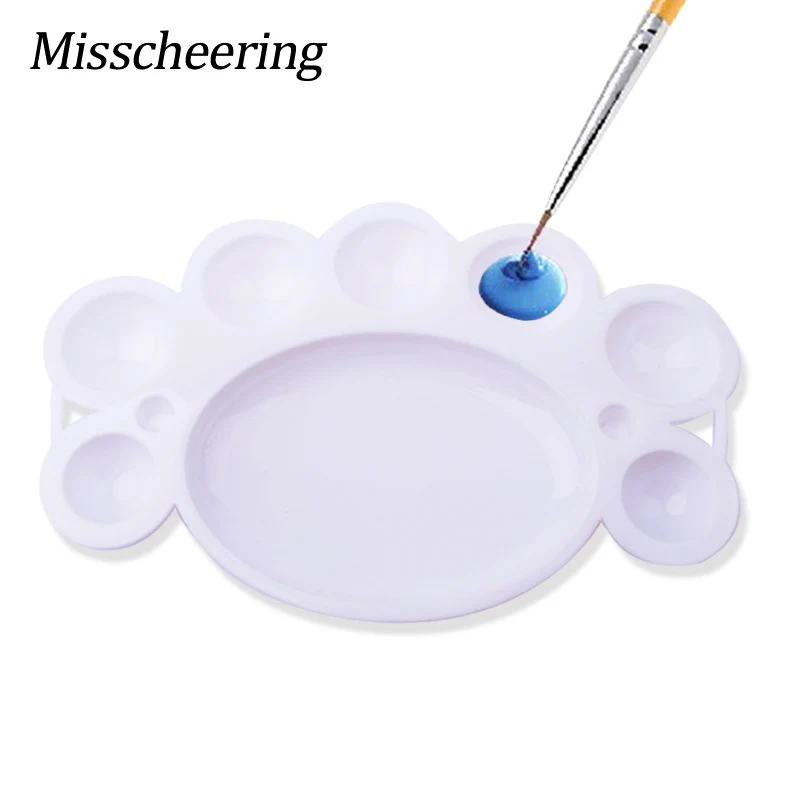 

1pcs White Nail Care Palette Plastic Dappen Dish Nail Tools for Powder Polish Liquid Color Mixing Acrylic Paint DIY Beauty Tool