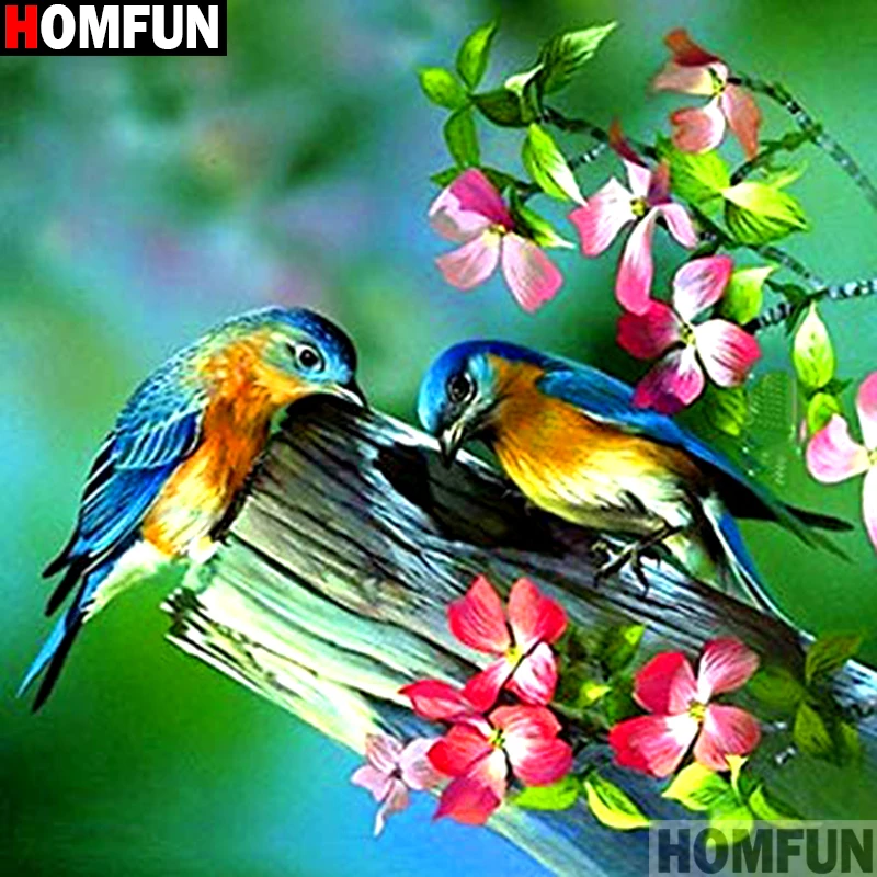 Алмазная живопись HOMFUN A15229 алмазная вышивка Птица с квадратными/круглыми