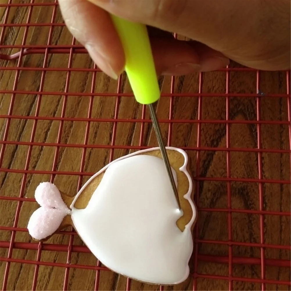 Сахарное ремесло помадка торт печенье украшения резьба маркировки узоры Scriber пузырь Pricker игла инструмент для моделирования