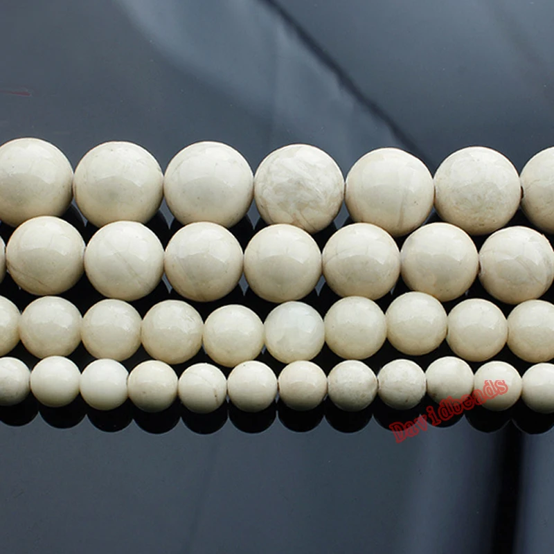 

Free Shipping Natural Stone Fossils Round Loose Beads 15" Strand 4 6 8 10 12MM Pick Size For Jewelry Making DIY