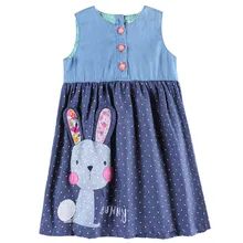 Girls party dresses nova kids jeans clothes fashion rabbit baby girls frocks summer hot sell girls dresses children’s wear dress