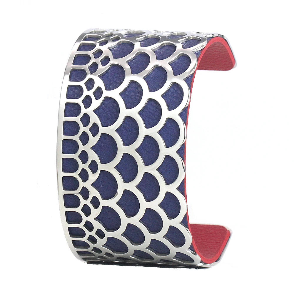Женский Браслет манжета Legenstar двухсторонний кожаный браслет из нержавеющей