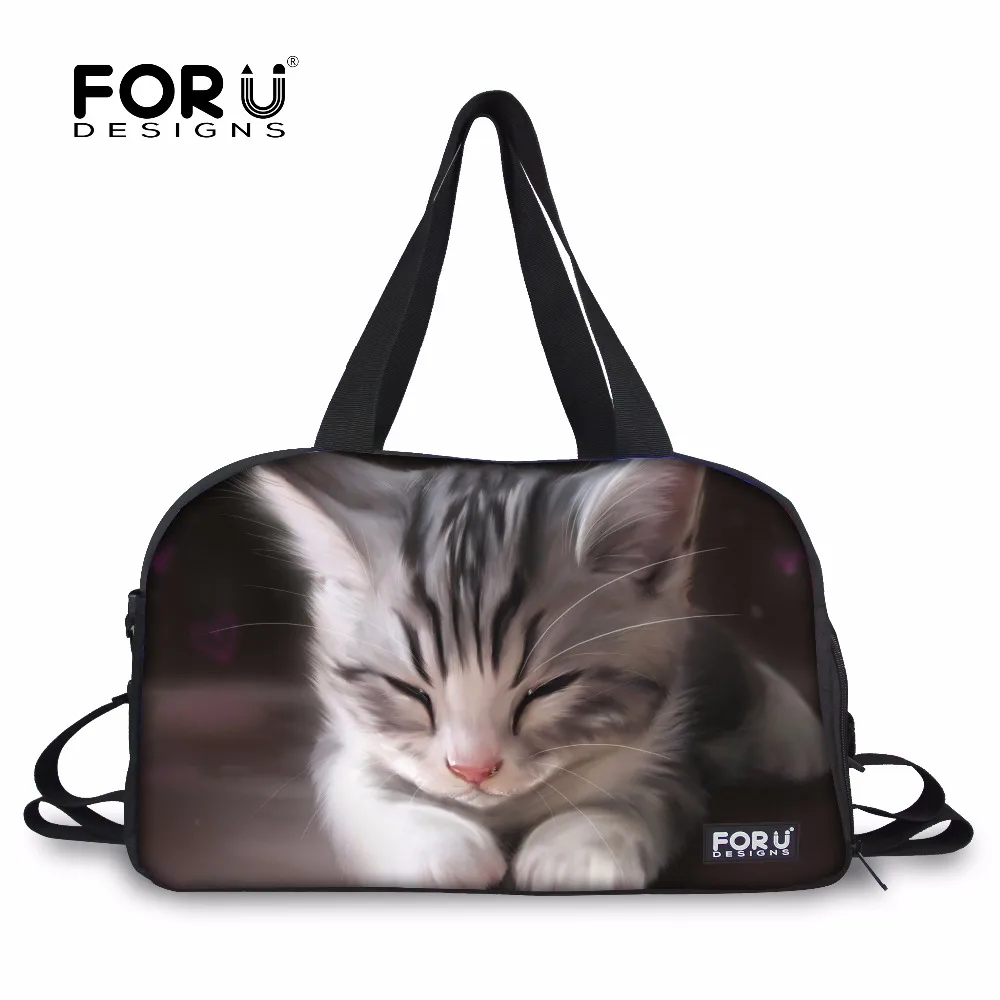 FORUDESIGNS Cats Cute Women Travel Bags Carry on Luggage Bag Duffle