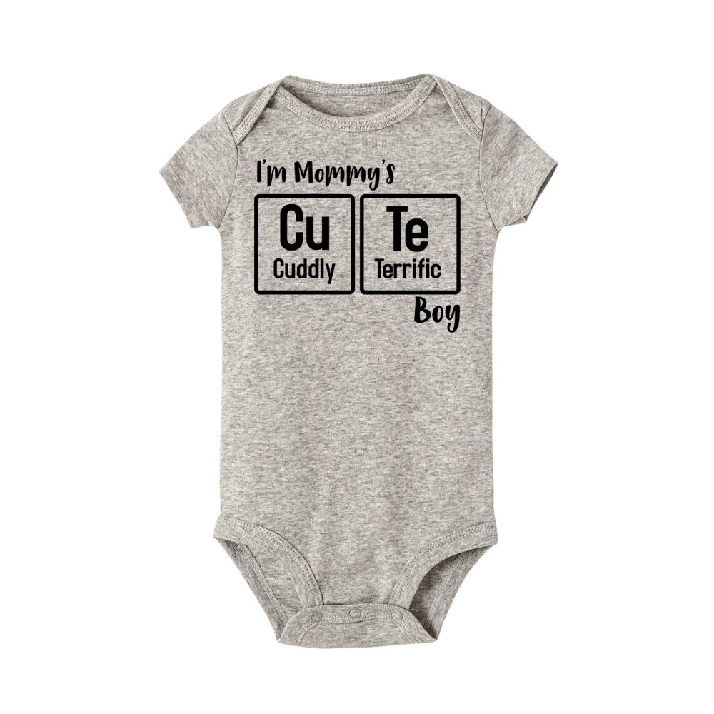 

Newborn Baby Letter I'm Mommy's Cute Boy rompers Onesie Infant Babies Funny Cotton romper One-pieces Outfit Chemical Element