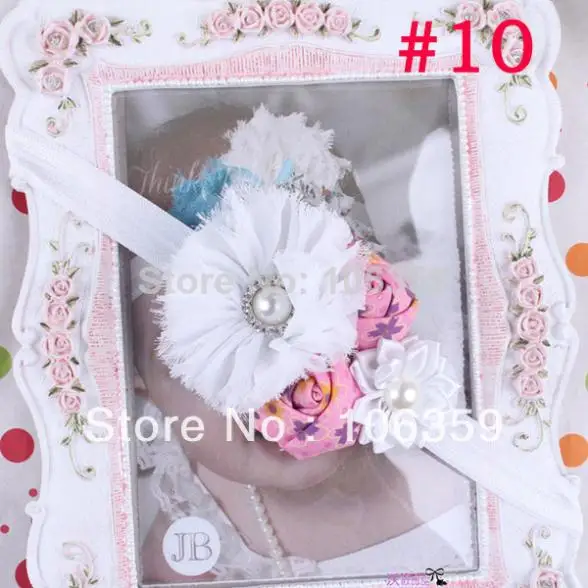 Девочка повязка на голову новорожденных ободки потертый шик цветок Hairband для