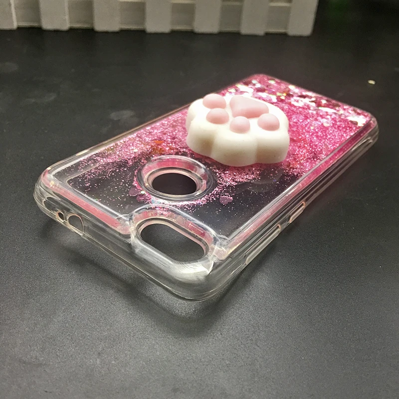 3d Squishy Cat Case For Huawei P8 P9 Lite 2017 Phone Case Liquid Glitter Paillette Sand Quicksand soft Honor 8 LITE Back Cover (22)