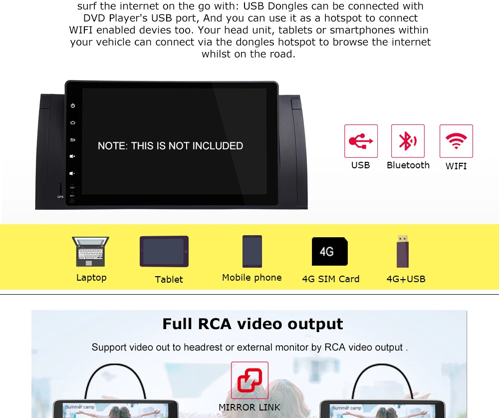 Clearance 9" Android 9.0 Quad Core GPS Naviagton DAB+ DVR Canbus 4G Wifi TPMS 1 Din CAR DVD Player For BMW 5 Series E39 E53 X5 M5 FM 9