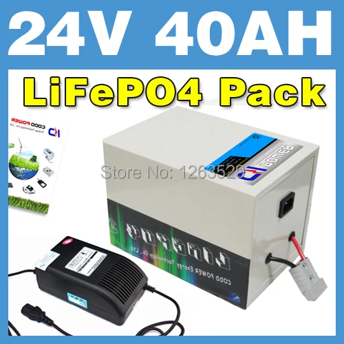 24V 40AH LiFePO4 Батарея задние стойки BOX литиевая батарея Батарея электрический скутер пакет для е-байка