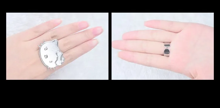 1 шт серебряная палитра лаков для ногтей милый кот мультфильм инструменты для ногтей маникюрный набор кольцо с палитрой для нержавеющей стали оборудование для дизайна ногтей