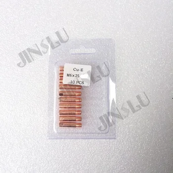 

10pcs M6x25 Contact tip 15 AK 15AK Mig Welder MIG MAG Welding Torch Consumables Binzel BW Style MIG-160 JINSLU