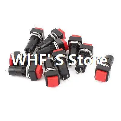10 х 2Pin Вкл/Выкл SPST Красный Monmentary Площадь Кнопочный Переключатель AC 250 В/3A |