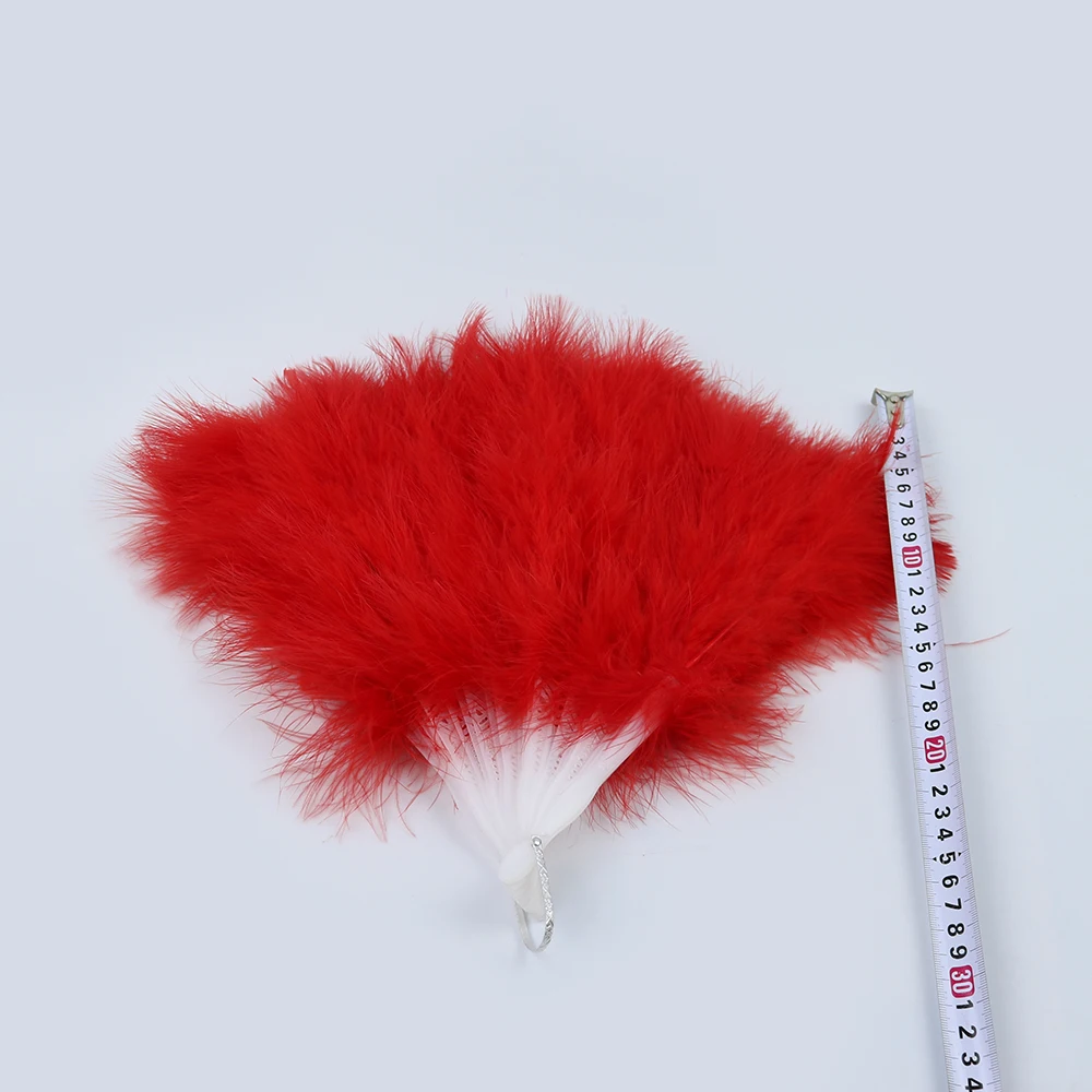 1 red fluffy turkey fan 4