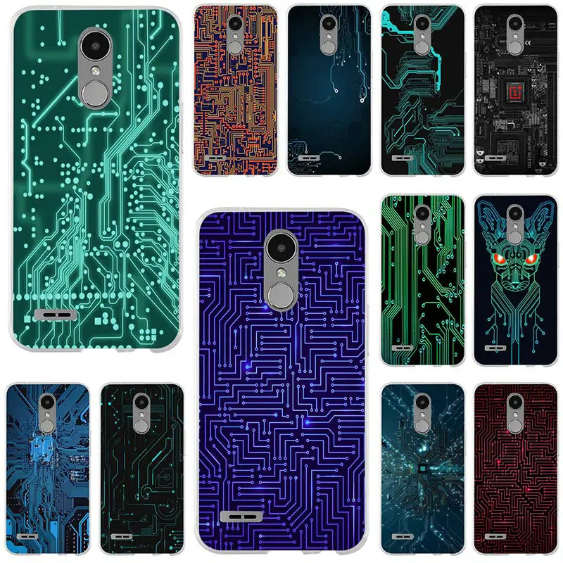 Pc Circuit Board Soft TPU Silicon Cell Phone Case for LG K4 K7 K8 K10 2017 V10 V20 V30 G2 G3 Mini G4 G5 G6 Stylus Nexus 5X Bags | Мобильные
