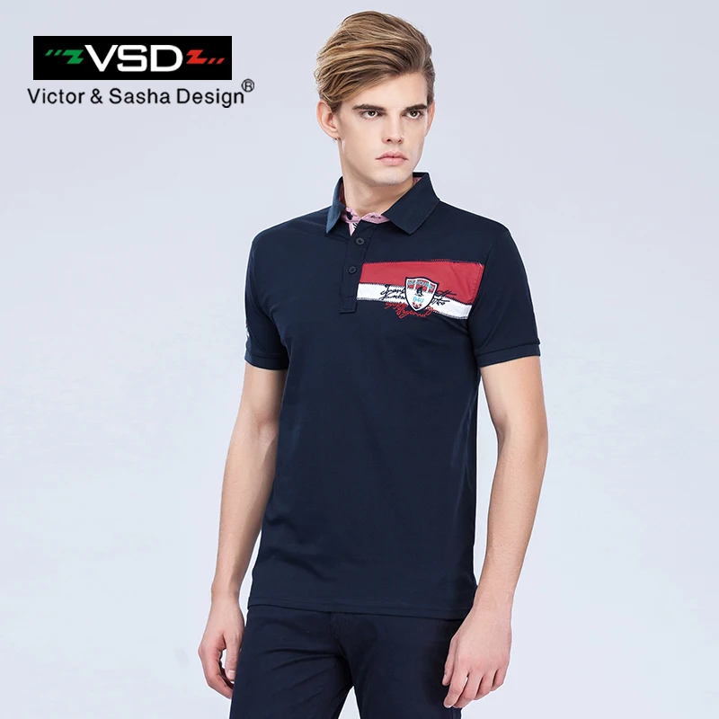 

VSD 2017 New Summer Casual Slim Fit Cotton Polo Shirts Male Short Sleeve Turn Down Collar Print Famous Men's Brand Clothing Y615