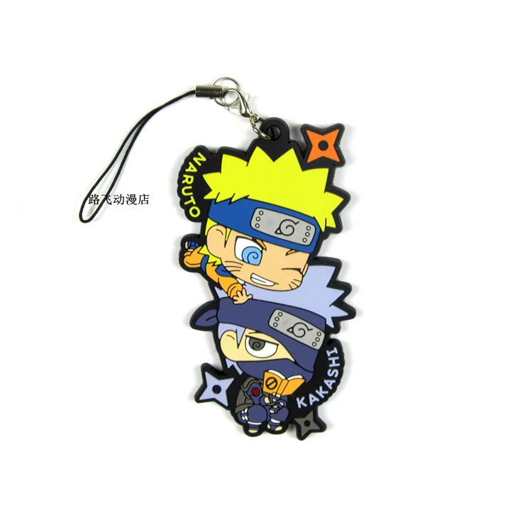 Аниме Модель Наруто фигурку резиновый брелок Uzumaki Uchiha Sasuke Haruno Sakura Umino Iruka кулон