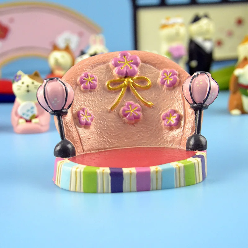 Япония каваи мультфильм Животные go picnic миниатюрный Сакура экран дерево лужайка пень Горячая весна татами Дерево отверстие Свадебная мебель игрушка - Цвет: Sakura screen