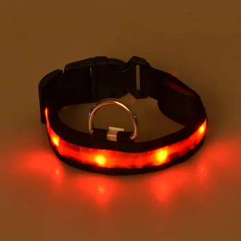 

FG05 Free shipping New Pet Led Collar Nylon luminous Puppy Small dogs Cats collar Light Safety Traction for Chihuahua