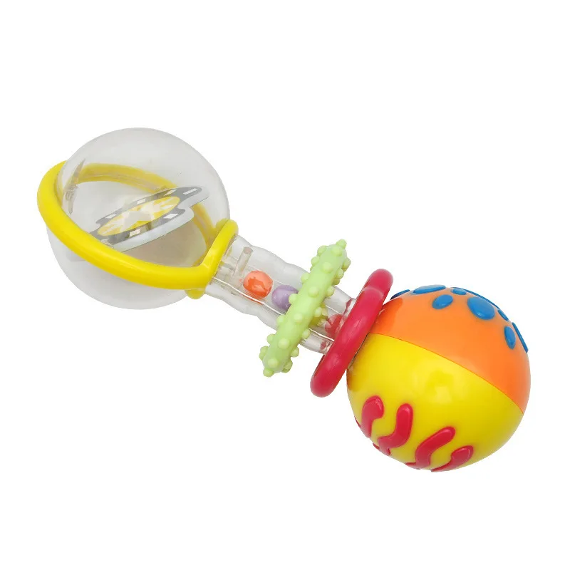 Baby hand grasping double ball rattle toy teether hand rattle hand rocker training sensory to improve hand-eye coordination toy Baby hand grasping double ball rattle toy teether hand rattle hand rocker training sensory to improve hand-eye coordination toy