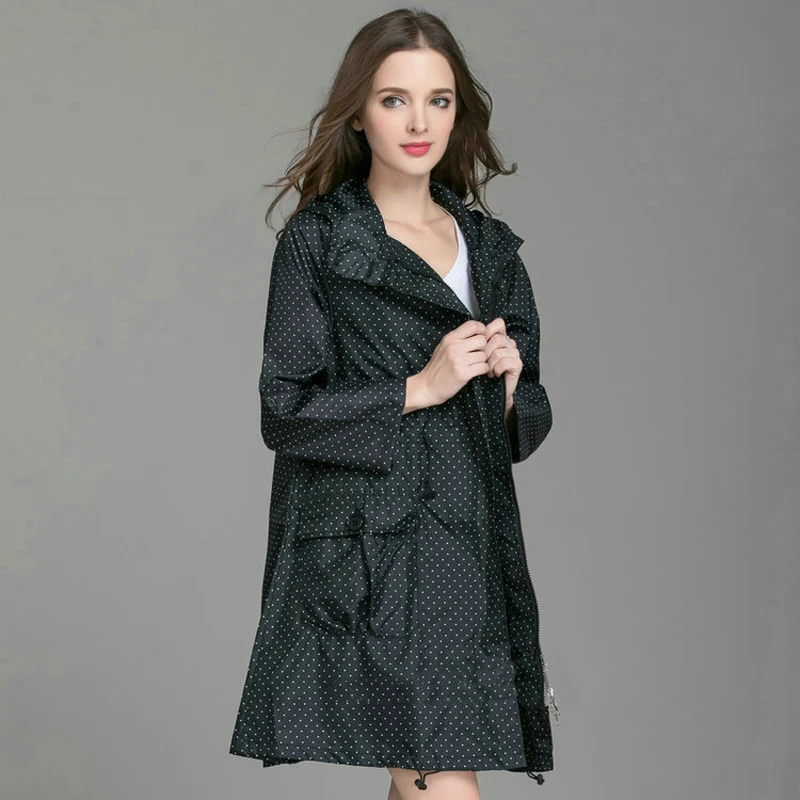 Raincoat Poncho New Fashion Women With Hat Foldable Cuffs Dress Style Light Waterproof Men Windproof Jacket