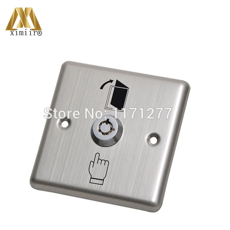 

Emergency Switch For Door Access Control Stainless Steel Panel With Key Exit Button E04K Exit Swich