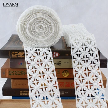 

10yards lace fabric ribbon New Bilateral trim Bar Code DIY wedding decoration african lace fabric Milk Silk Geometric Lattice